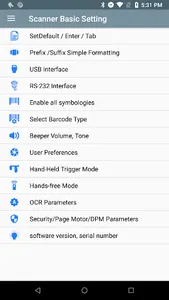 Zebra Scanner Setting App screenshot 1