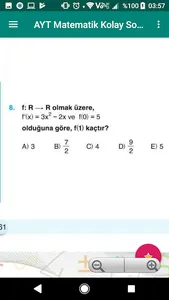 AYT Matematik Kolay Soru Banka screenshot 2
