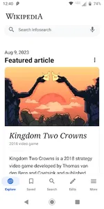Info search - Wikipedia clone screenshot 0