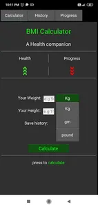 BMICalc BMI Calculator Tracker screenshot 1