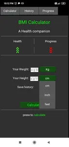 BMICalc BMI Calculator Tracker screenshot 2