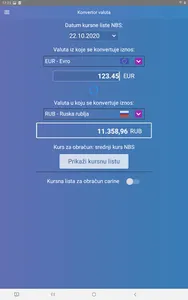 Konvertor - kursna lista NBS screenshot 10