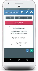 Quadratic Formula Calculator screenshot 2
