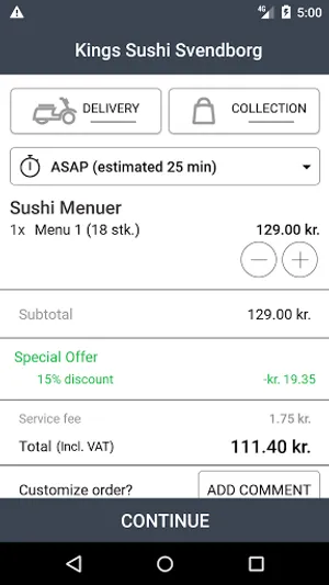 Kings Sushi Svendborg screenshot 2