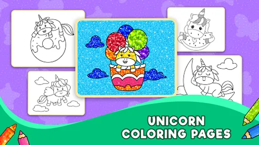 Unicorn Glitter Coloring Book screenshot 1