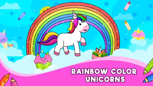 Unicorn Glitter Coloring Book screenshot 14