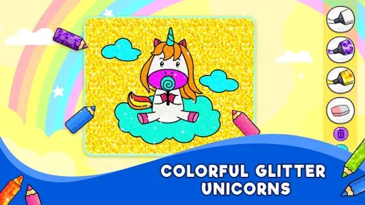 Unicorn Glitter Coloring Book screenshot 17