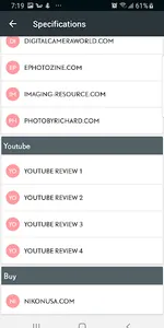 Lens List : Nikon Specificatio screenshot 5