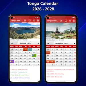 Tonga Calendar 2026 screenshot 0