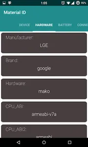 Material ID - Device Info screenshot 1