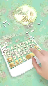 Mint & Gold GO Keyboard theme screenshot 1