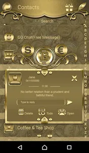 Gold Lucky Charm Go SMS theme screenshot 3