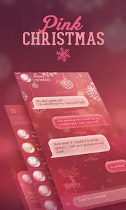 GO SMS PINK CHRISTMAS THEME screenshot 0
