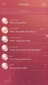 GO SMS PINK CHRISTMAS THEME screenshot 2