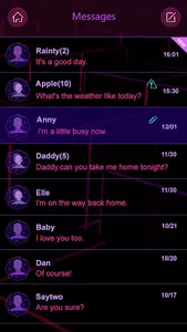 GO SMS PRO PURPLE CHARM THEME screenshot 3