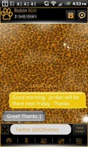 Gold Leopard Theme for GO SMS screenshot 0