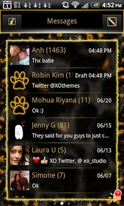 Gold Leopard Theme for GO SMS screenshot 2