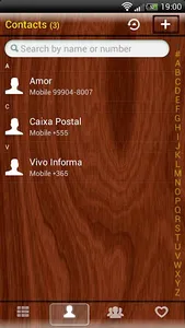 GOContacts theme Mahogany Wood screenshot 3