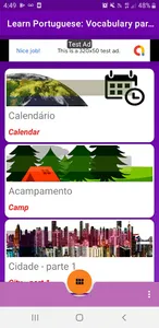 Learn portuguese: vocabulary a screenshot 1