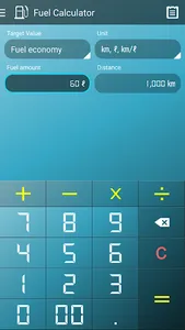 Fuel economy Calculator screenshot 0