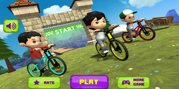 Kids bicycle racing screenshot 0