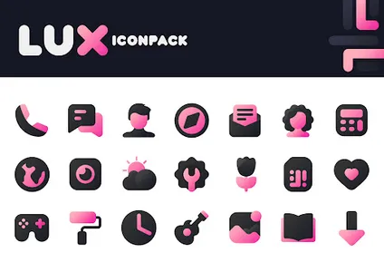 Pink IconPack : LuX screenshot 1