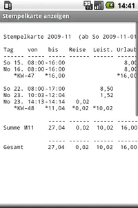 Timecard_EN screenshot 1