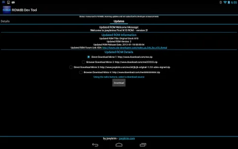 ROMDashboard Developer Tool screenshot 2