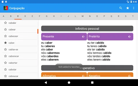 Conjugação português screenshot 9