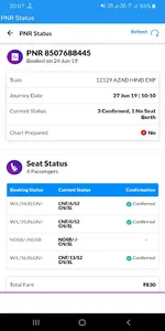 Live Train PNR Seat Station screenshot 1