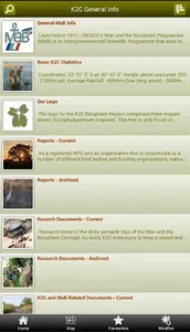 K2C Biosphere Info App screenshot 2