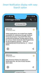 CUSrinagar Notifier - CUS screenshot 1