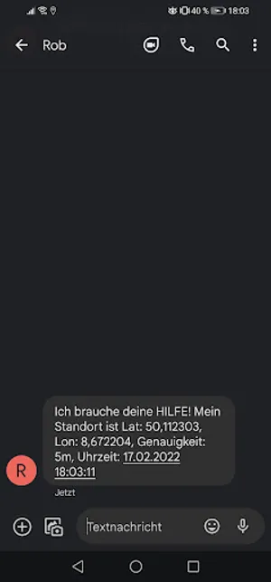 Hera - Notfall SMS App screenshot 4