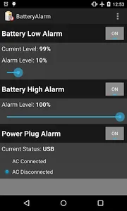 Battery Alarm screenshot 1