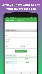 Kelly Criterion Calculator screenshot 1