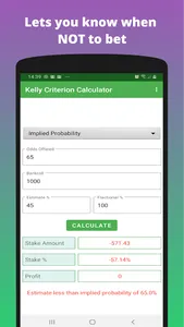 Kelly Criterion Calculator screenshot 4