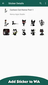 Cartoon Cat Horror Sticker WA screenshot 1