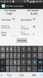 E85 Mix Calculator screenshot 1