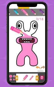 Rainbow Monster Coloring ASMR screenshot 3