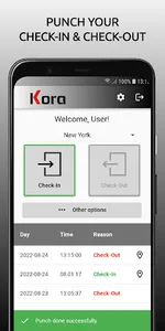 Kora Mobile: Time & Attendance screenshot 2