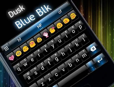 Emoji Keyboard Dusk Black Blue screenshot 5