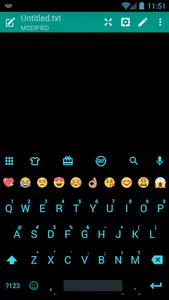 Emoji Keyboard Flat Black Blue screenshot 0