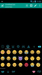 Emoji Keyboard Flat Black Blue screenshot 2