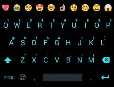 Emoji Keyboard Flat Black Blue screenshot 4