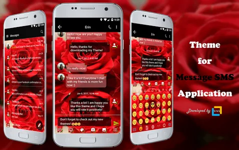 SMS Messages Love Rose Theme screenshot 0