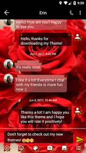 SMS Messages Love Rose Theme screenshot 1