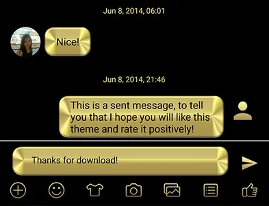 SMS Messages Metallic Gold screenshot 5