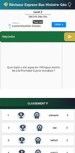 Jeu de Révision Bac Histoire screenshot 4