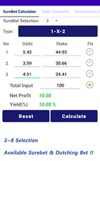 Back Lay & Sure bet Calculator screenshot 0
