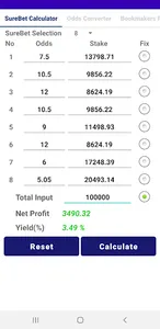 Back Lay & Sure bet Calculator screenshot 2